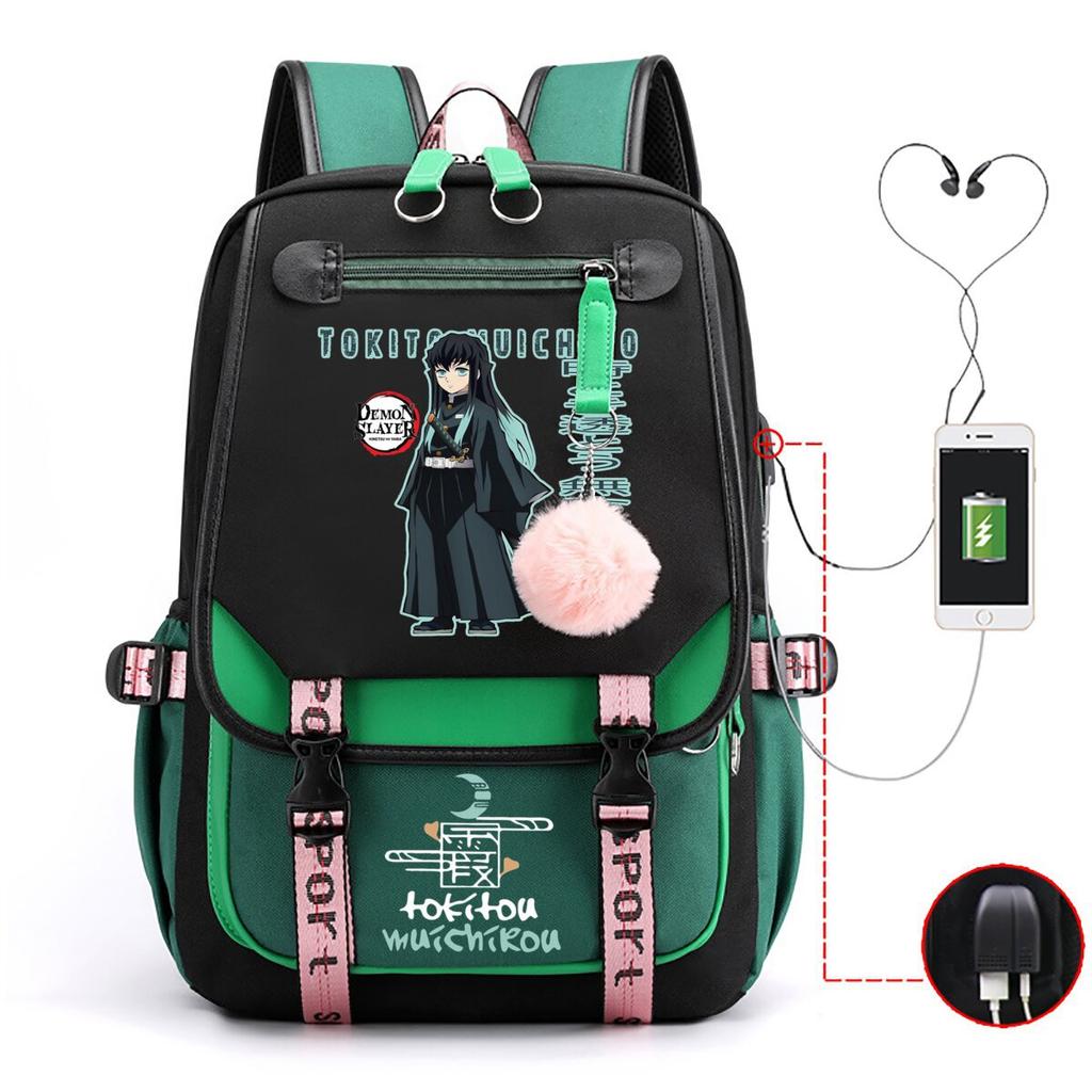 New Animation Schoolbag Children's Contrasting Colors Neutral Printed Primary and Secondary School Students Leisure Backpack with USB Port