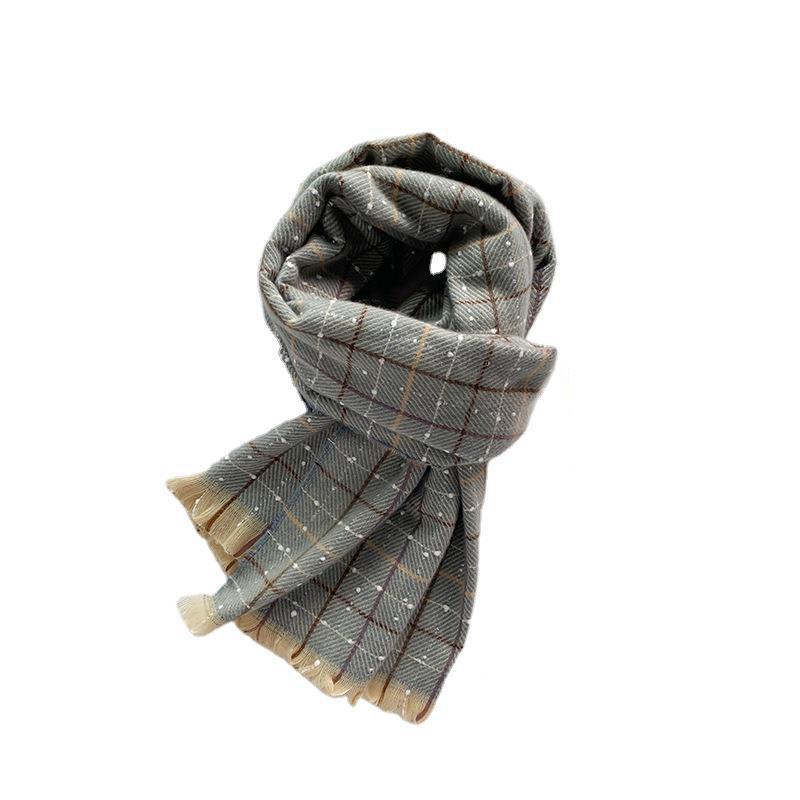 Imitation Cashmere Scarf Women's Winter 2025 New Warm Plaid Large Shawl Sweet Medium and Long Scarf