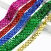 Sequin Lace Trim 2cm Wide Decoration Applique Fashion Braided Ribbons  for Dance Dress Clothes