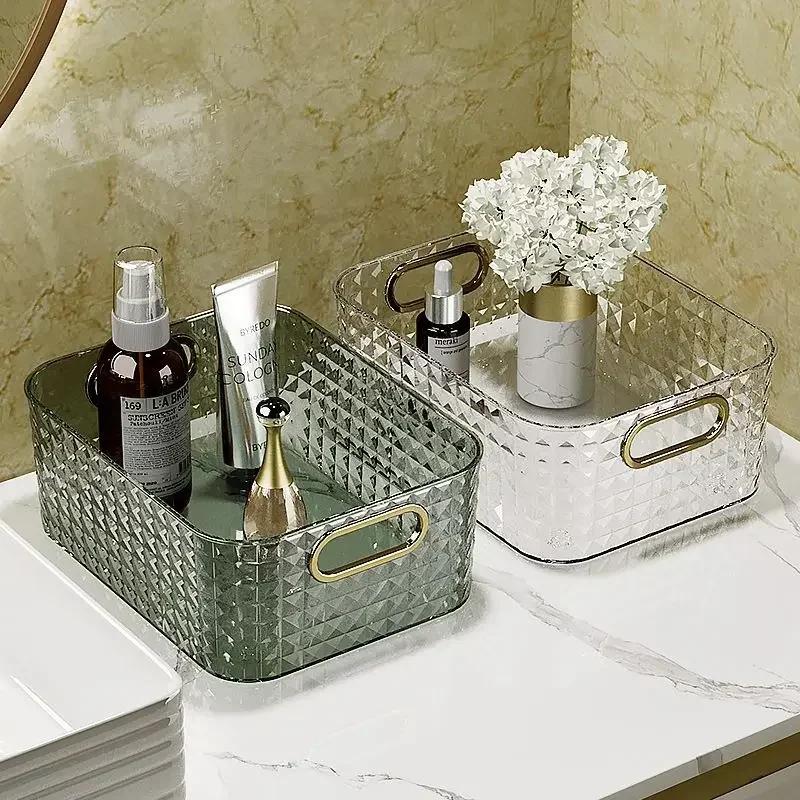 Futurism Box storage bathroom accessories Poatable With Handle Kitchen Desktop Makeup Organizers Basket Jewelry organizer Box