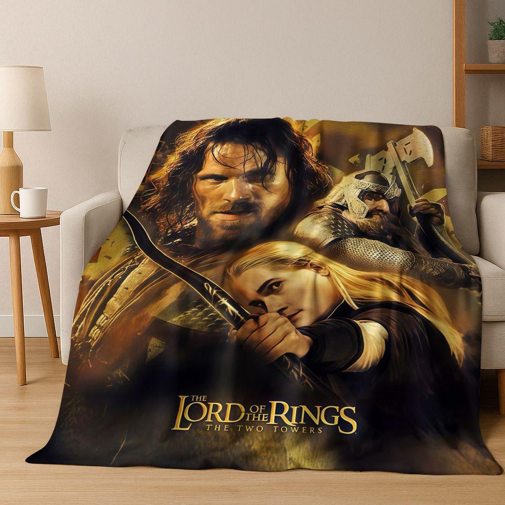 26 Style L-Lord of Rings H-Hobbit Movie Flannel Blanket,Warm and Cozy Soft Throw Blanket for Home Bedroom Bed Sofa Cover Gift