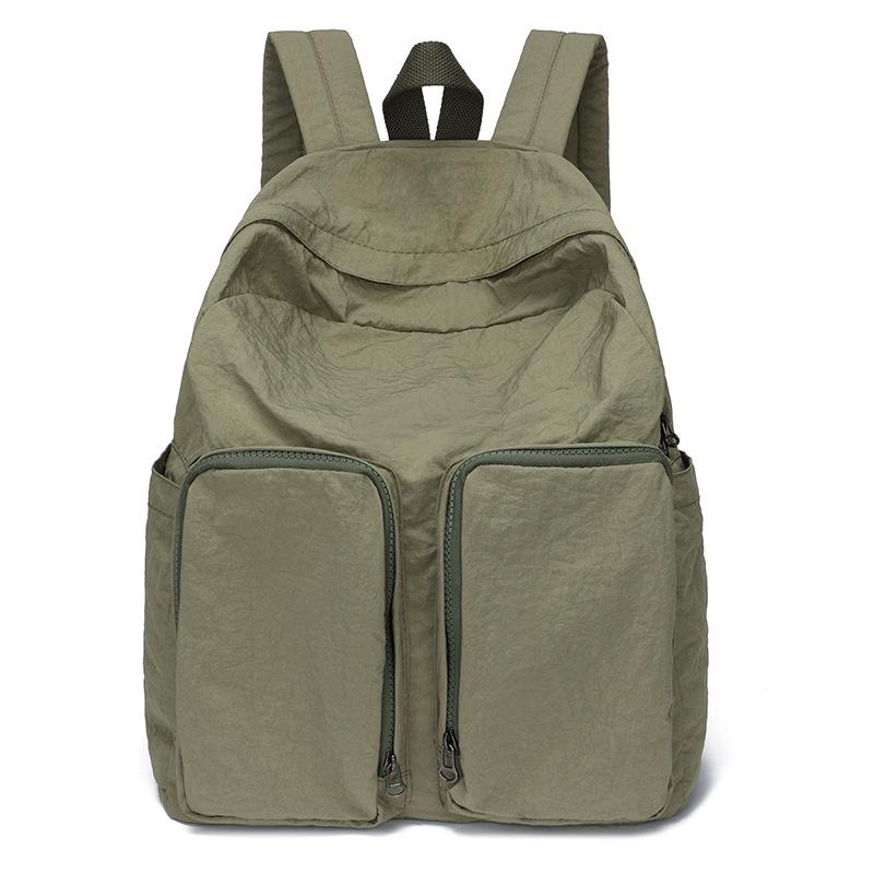 

Мужской легкий нейлоновый рюкзак, школьный рюкзак, женский однотонный рюкзак армия зеленый