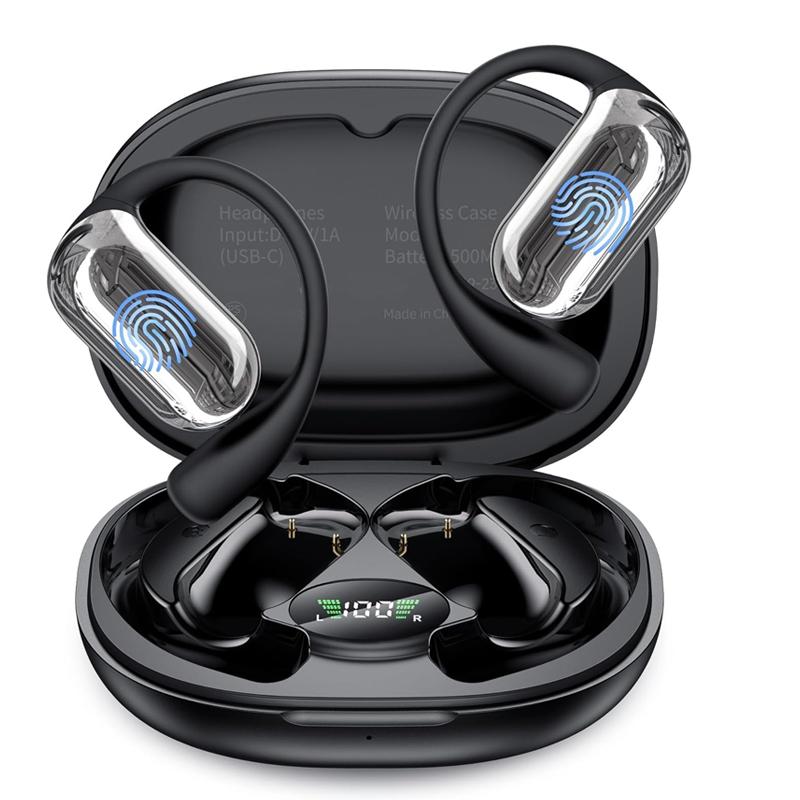 

UYUXIO AI Language Translation Headphones with 144 Languages Real Time Earbuds Translator OWS Ear Buds for Business Travel чорний