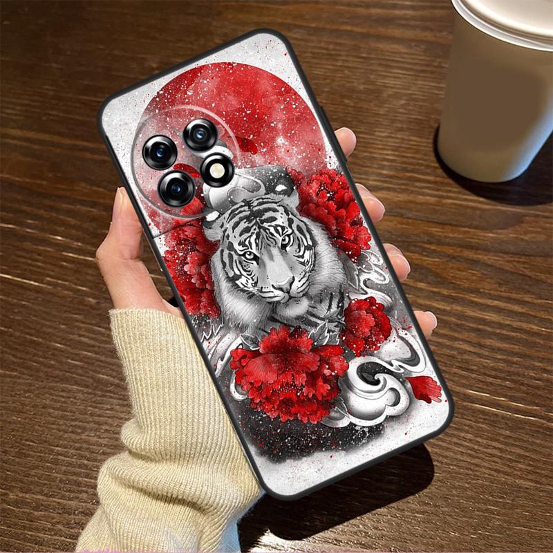 Tiger Red Sun Japan Art For OnePlus 15 13 12 11 15R 13R 12R 8T 10T 13T Case For OnePlus Nord 5 CE 2 3 4 Lite N20 N30