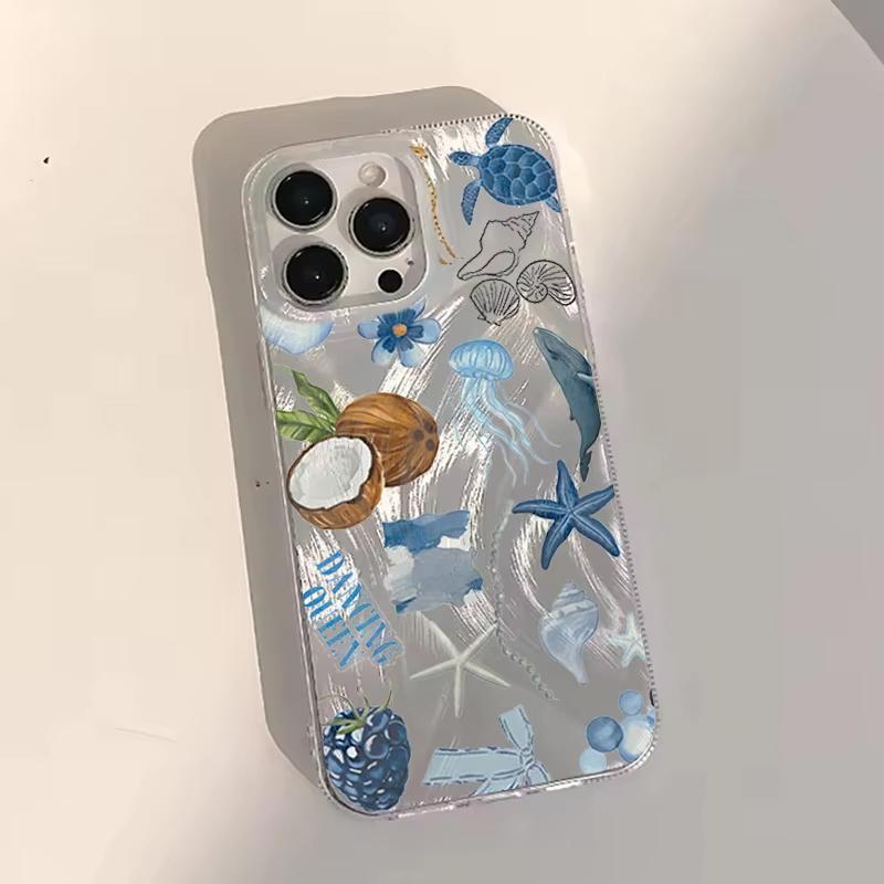 Blue Ocean Beach Phone Case For Samsung Galaxy S26 S24 S25 S23 Ultra S22 S21 Plus FE A35 A50 A55 Feather Texture Cover