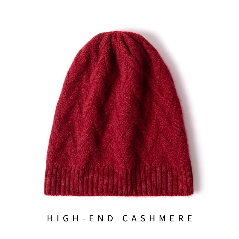 

Cashmere Autumn and Winter New Women s Knitted Hat Casual Cable Windproof Warm Ear Protection Cap one size