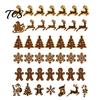 Ambient Night Light for Bedroom 7Pcs LED Reindeer Wall Decorations Christmas, Wooden Glowing Deer/Santa Claus/Xmas Festive Holiday Ornaments