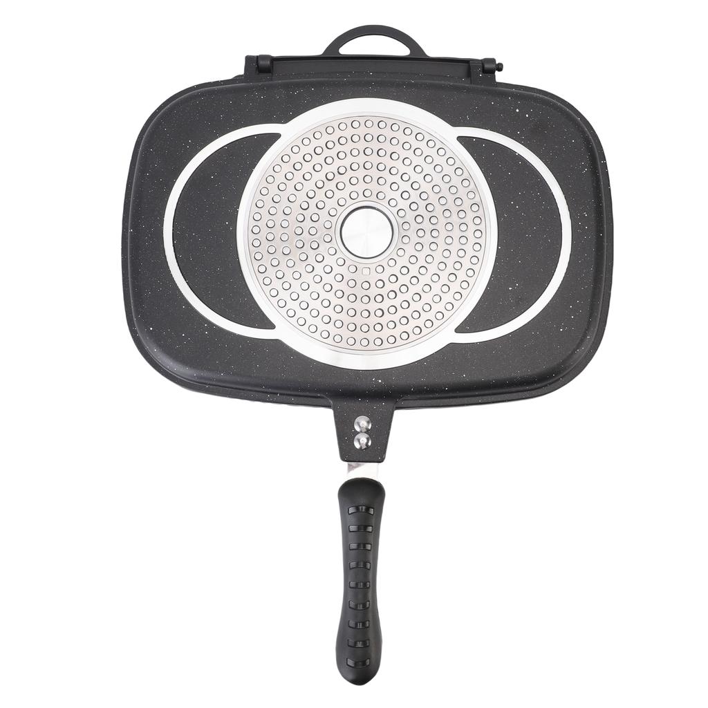 Double Sided Frying Pan Non Stick Uniform Heating Grill Pan for Gas Stove Kitchen Supplies