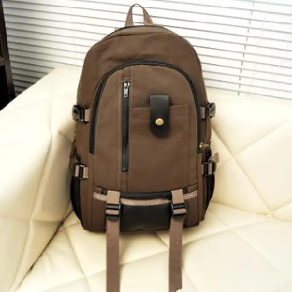 Large Capacity Backpack Mountaineering Bag Backpack for Men Canvas Large Capacity High School Backpacks Outdoor Travel Camping Bag Computer Bag
