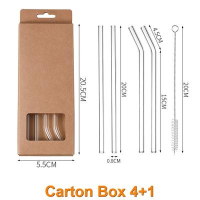 3282 Cannucce in vetro borosilicato ad alta resistenza Cannucce ecologiche riutilizzabili per cocktail Accessori per bar Cannucce con spazzole