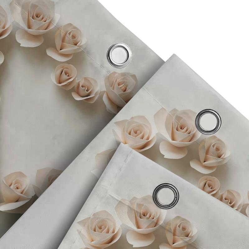 3D Rose Heart Shower Curtain | Elegant And Romantic Bathroom Decor