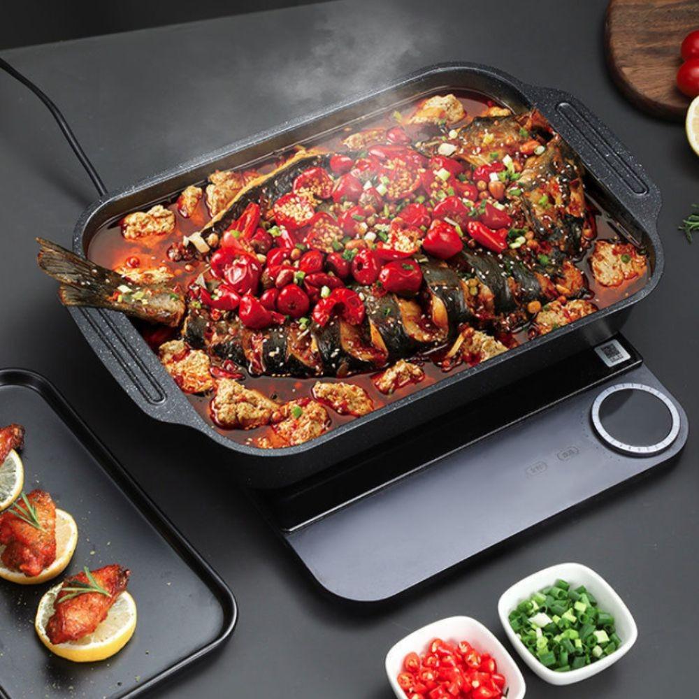 Large Capacity Grilling Pan Non-Stick Grilled Fish Plate Practical Grilled Fish Tray Outdoor