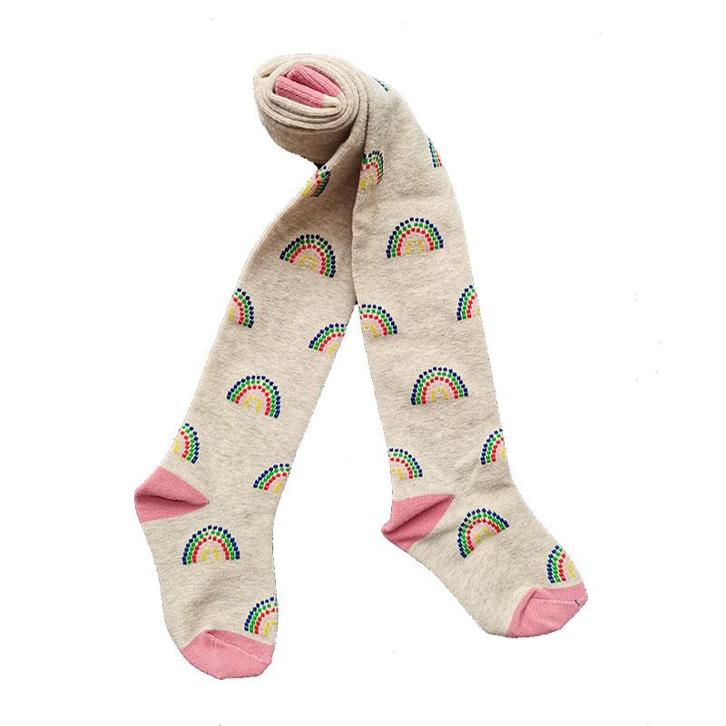 

1 шт. Новые весенние детские колготки с мультяшным радужным рисунком, детские чулки, осенняя одежда для маленьких девочек, колготки для девочек, полосатые колготки 7-8(height106-115cm)