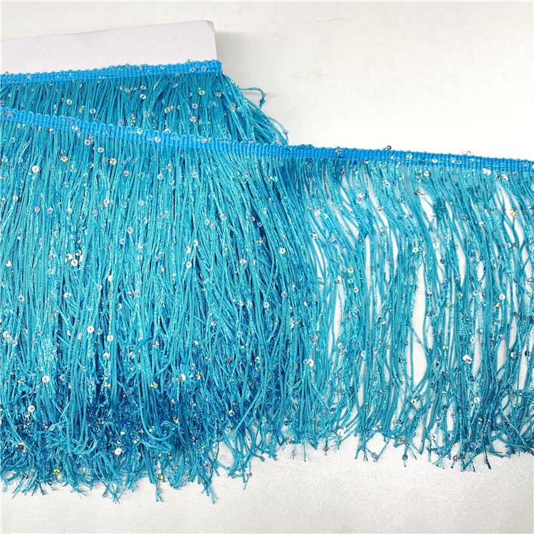 Sequin Encryption Thickened 20Cm Wide Nylon Row Beard Latin Dance Fringed Lace Dance Clothing Accessories