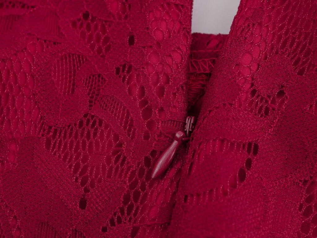 2025 Spring Women's European & American Style Lace Puff Sleeve Dress