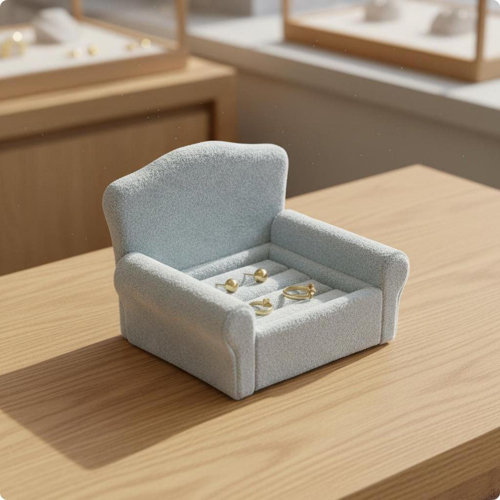 Couch Jewelry Box Creative Design Sofa for Vanity Table Red Short