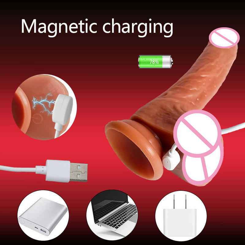 Big Soft Penis Vibrator Realistic Dildo Sex Toy For Woman Telescopic Dick Toy Artificial Penis G Spot Vibator Thrusting Sexy Toy