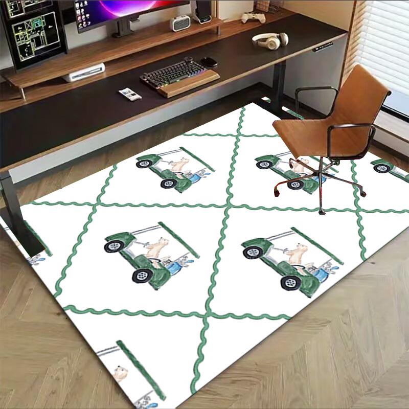 1PC Golf Cart, Dogs Non-Slip Floor Carpet Compatible for Office&Living Room&Dining room - Flat-Weave Machine- Soft & Pattern-E309