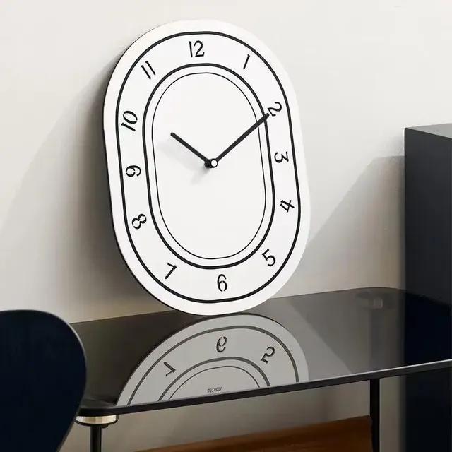 Korean  Creative Minimalist White Wall Clock Fashionable Acrylic Art Wall Decoration Home Desk Living Room Clock Decoration