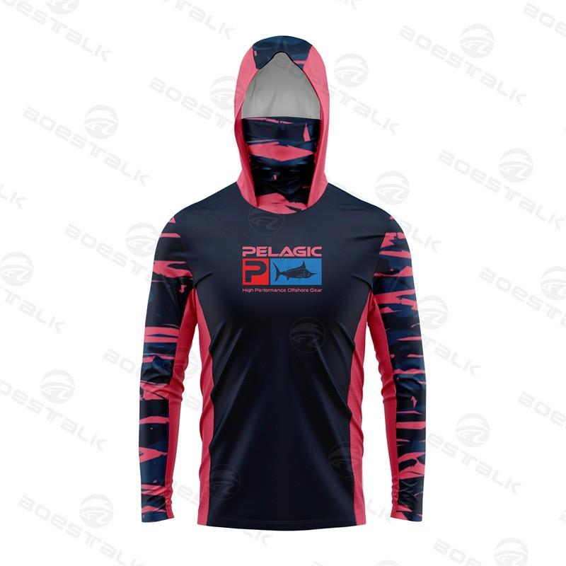 Mens Quick-Dry UV Protection Fishing Long Sleeve Rash Guard T-Shirt Summer Outdoor Sports Cycling Jersey