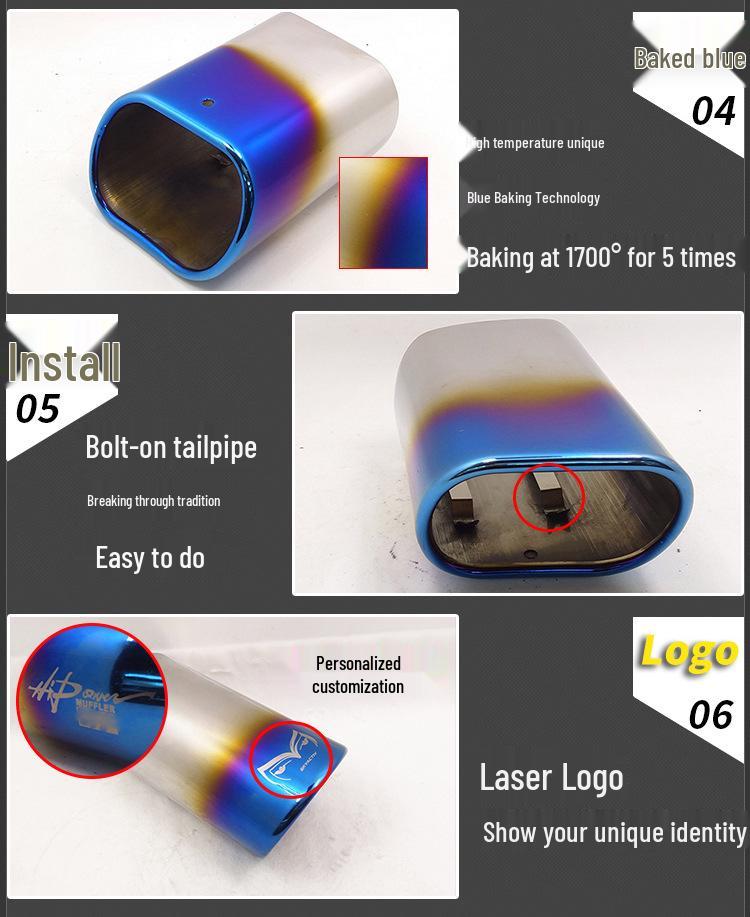 Stainless Steel Exhaust Muffler Tailpipe for Lavida - Direct Plug-In Add-On