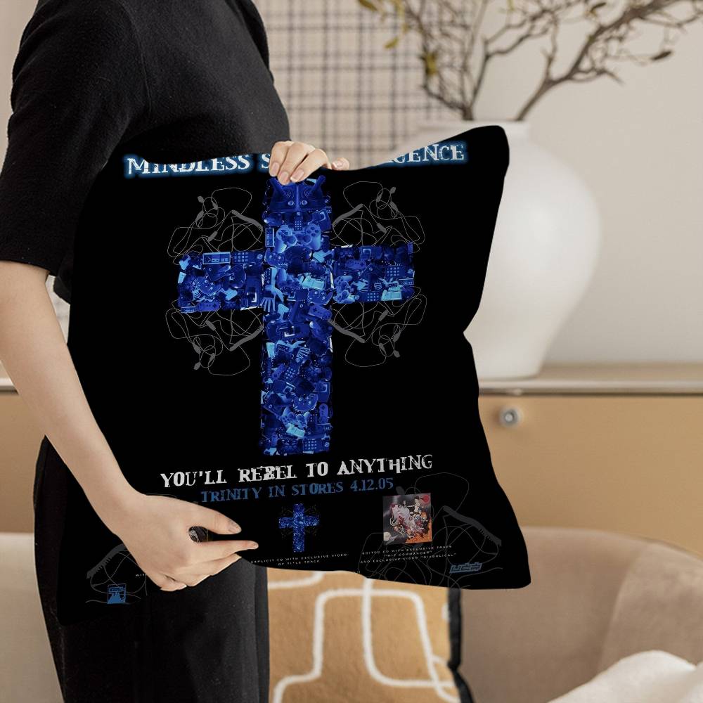 

M-Mindless S-Self I-Indulgence Pillow Cushion Cover Pillowcase Living Room Sofa Home Decor Customized 12x12Inch