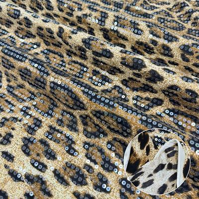 1 Yards Sequin Leopard Print Fabric Transparent Sequin Embroidery Fabric Diy Sewing Evening Dress Garment Tablecloth Accessories