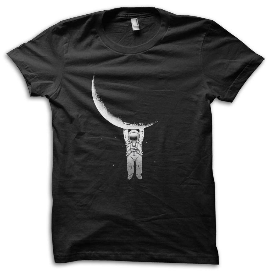 Spaceman Man Falling From Moon NASA Rocket Funny Geeky T-Shirt M5877 4XL