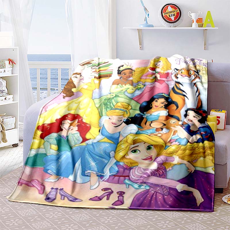 This exquisite 3D princess cartoon flannel blanket is suitable for beds, bedrooms, sofas, picnics, and can also be used as an ou