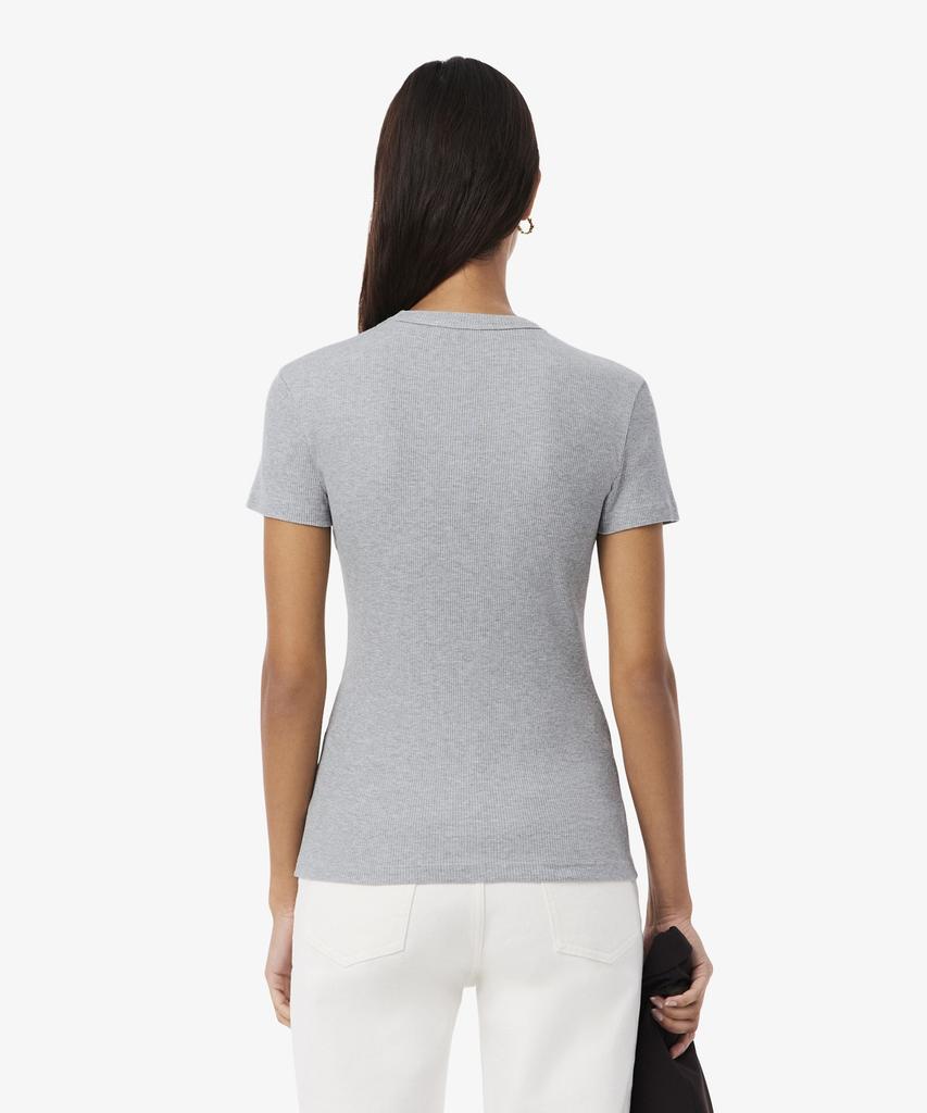 LACOSTE Women'S Slim Fit Rib Knit Short Sleeve T-Shirt Tf5538-56G Cca