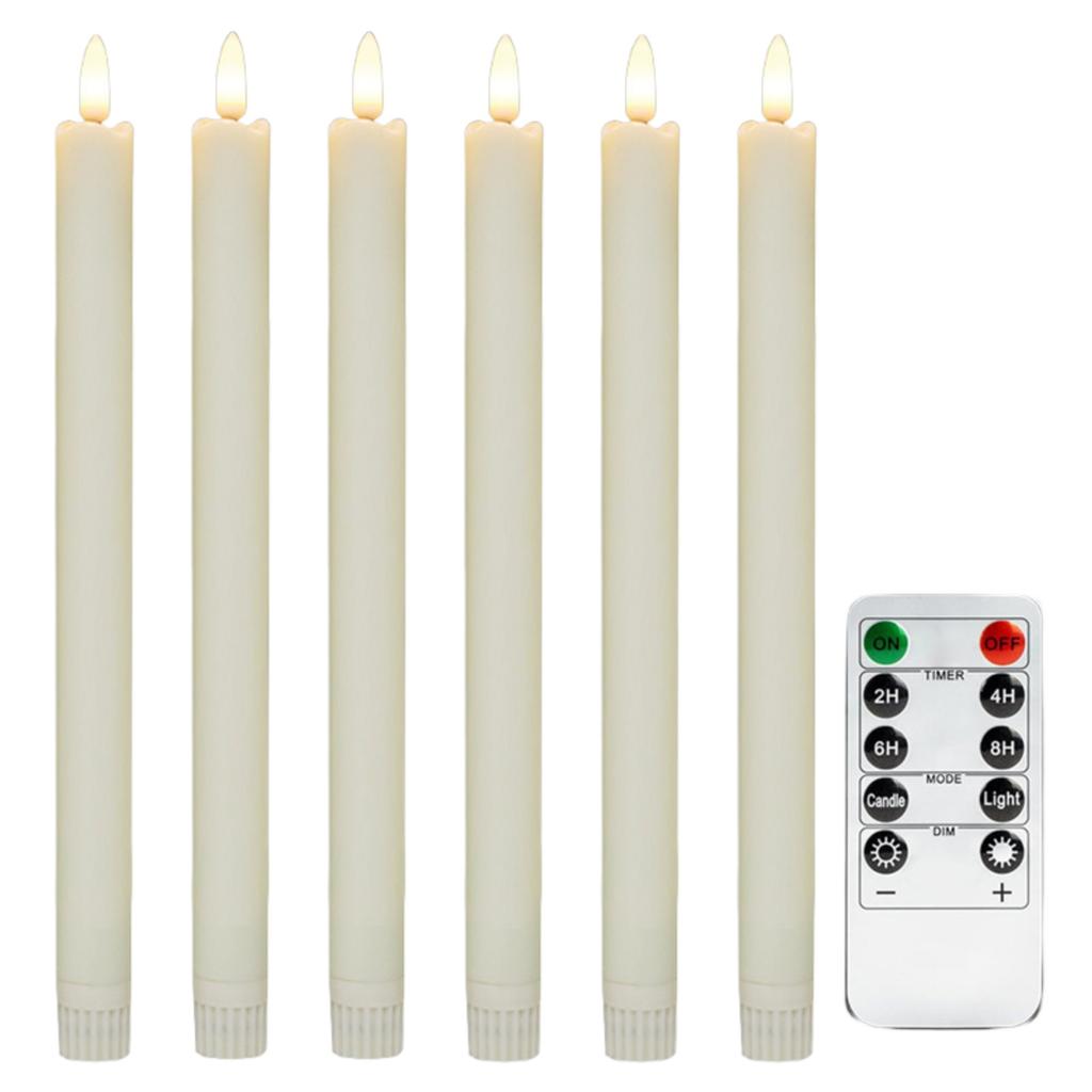 Moving Flame Taper Candles With Remote And Timer, Flameless LED Candlesticks Flickering With Moving Wick, Christmas Decorations