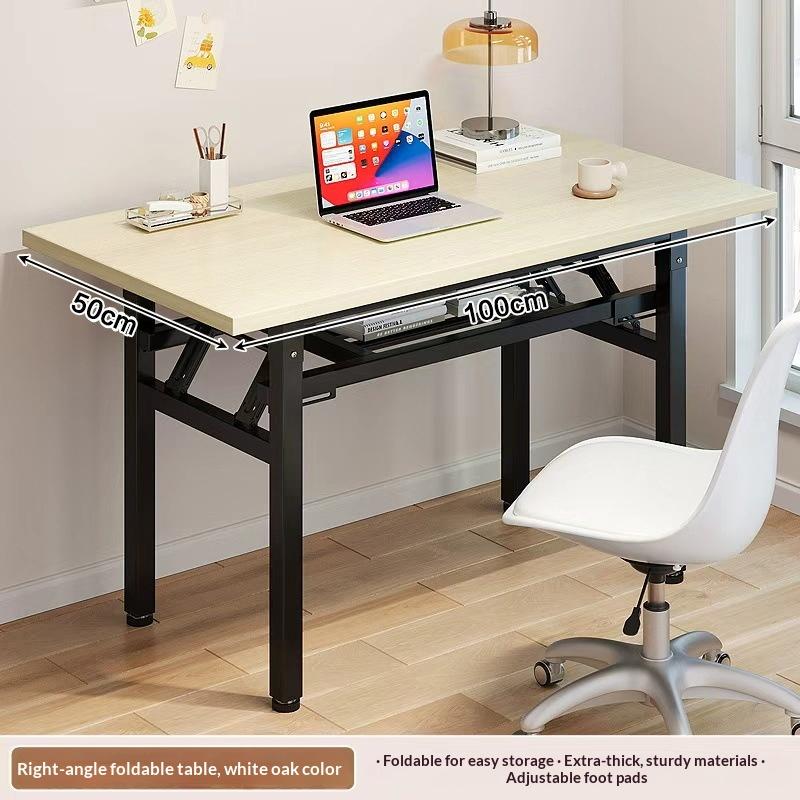 1Pcs Simple Long Rectangular Office Desk Portable Folding Meeting Table Thickened Computer Dining Training Desk Dinning Table