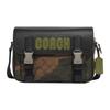 Track 27 Multifunctional Pocket Flap Camouflage Print Leather Shoulder Bag Medium Men Shoulder Bag Green CC018-QBUOX