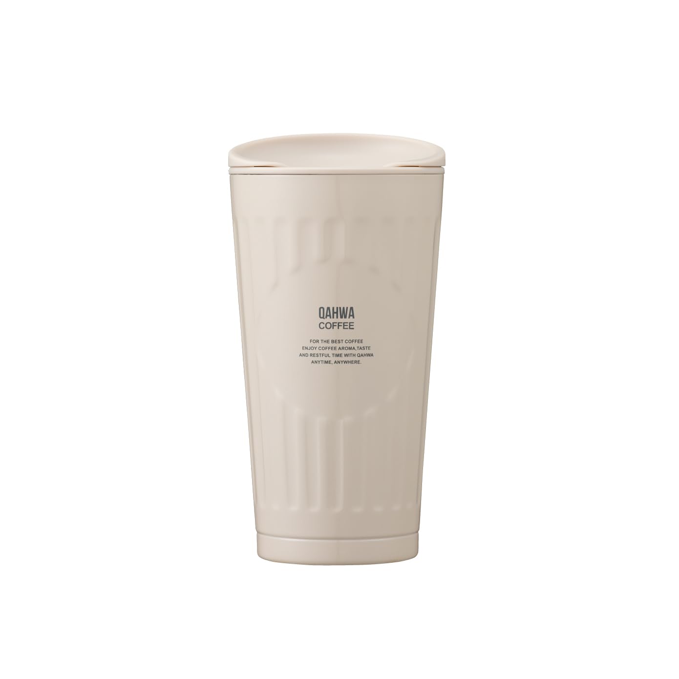 

QAHWA Coffee Tumbler 320ml with Aroma Hole Teflon Vacuum Insulated Stainless Keeps Drinks Hot or QAHWA Coffee CB Japan [Color Ivory] Coated, слоновая кость