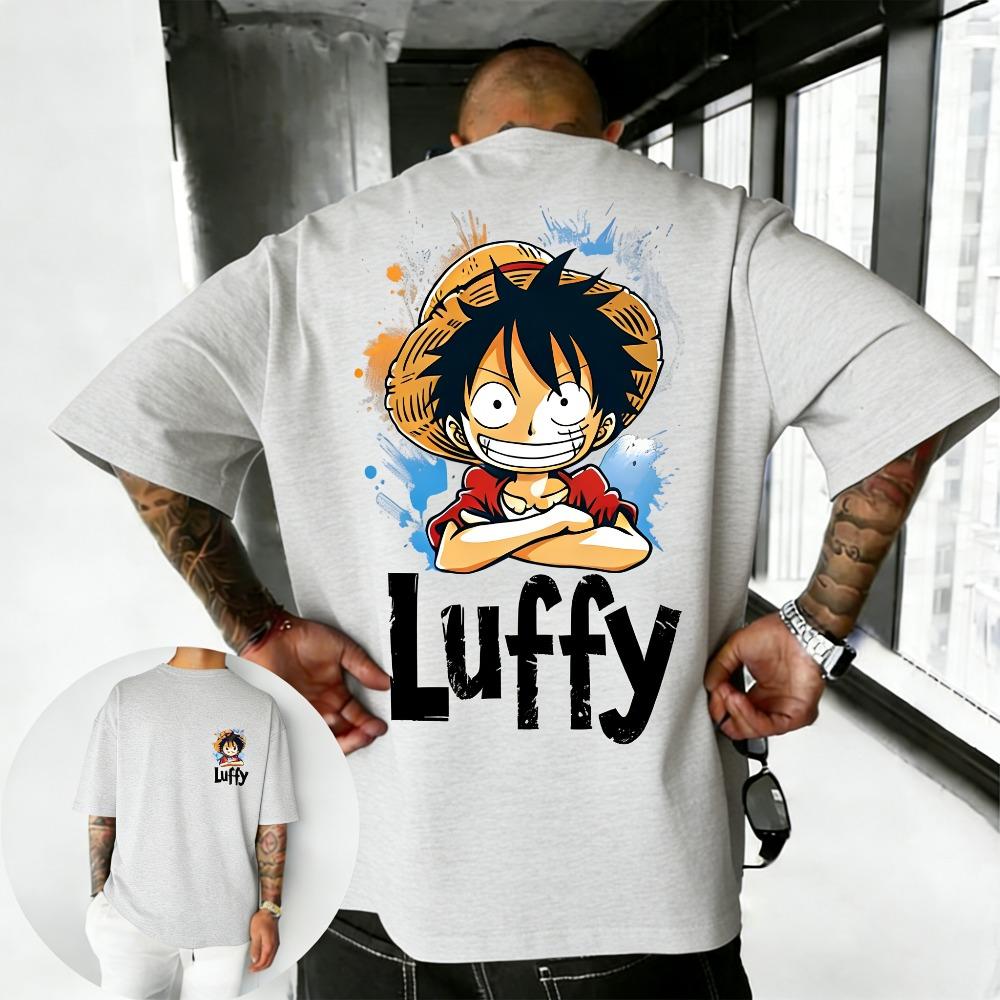 Summer Plus Size One Piece Anime Printed Men and Women Tshirt Casual Parent Child Top Fashion Harajuku Style Street Wear Y2K