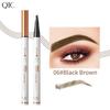 QIC 5D White Tube Four-Prong Waterproof Smudge-Proof Micro-Sculpting Liquid Eyebrow Pencil.