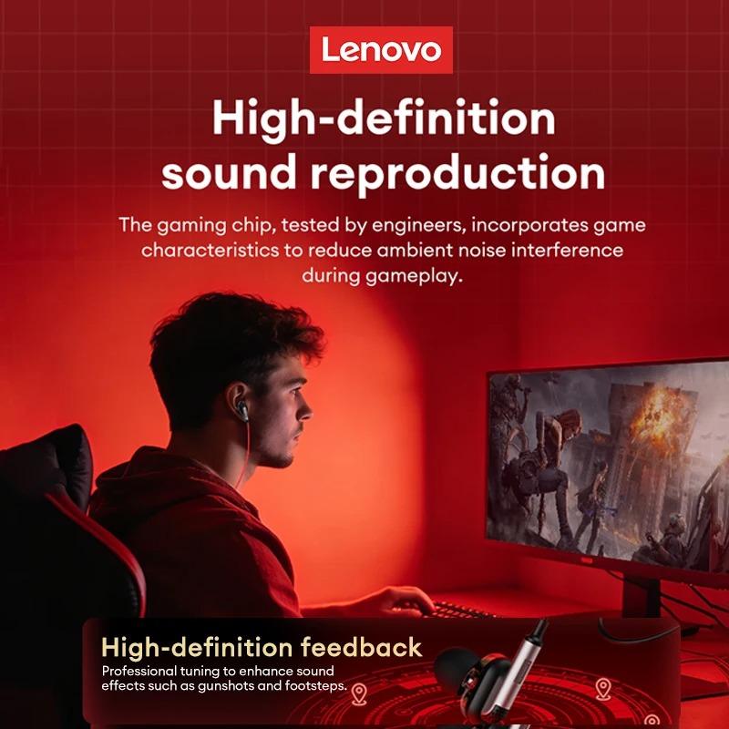 Original Lenovo YF45 Gaming Earphones Wired in Ear Headphones Type-C/3.5mm With Mic Microphone Sound Noise Isolation for PC Phone Laptop NEW