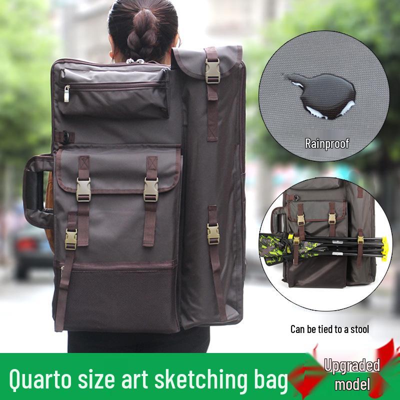 4K Rainproof Multifunctional Sketch Bag for A2 Boards - Coffee