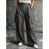2026 Cross-Season Plaid Elastic Waist Wide-Leg Cargo Pants with Large Pockets