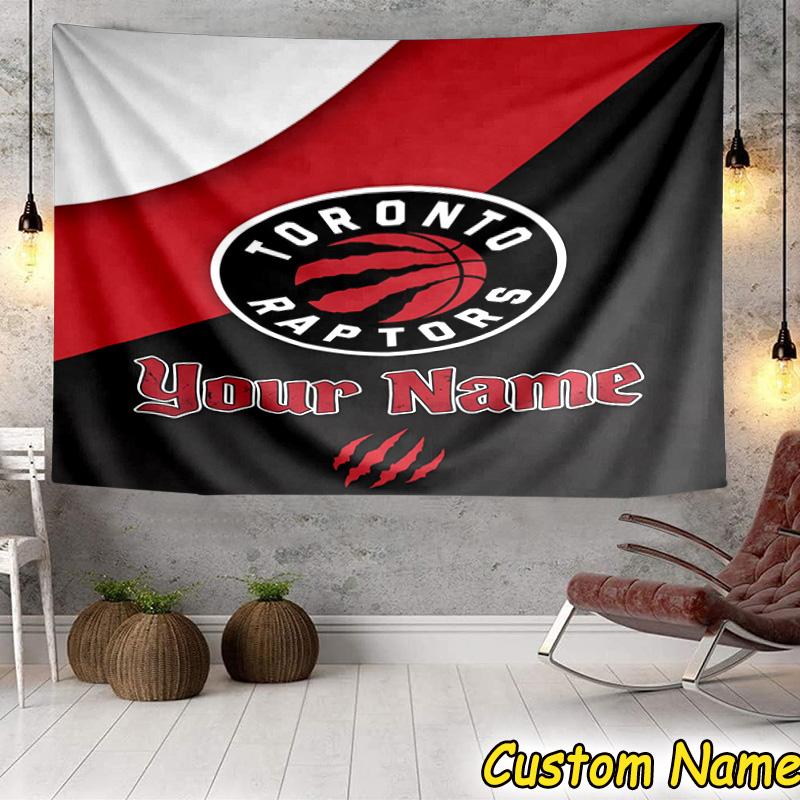 Custom Name Raptors basketball Logo Tapestry Room Decoration Wall Hanging for Living Room Bedroom, dormitory, Birthday and Christmas gifts