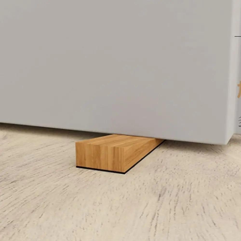 Wood Wooden Door Stopper Wear-Resistant Slip-Resistant Anti-collision Stopper No punching Wall Floor Furniture Protection