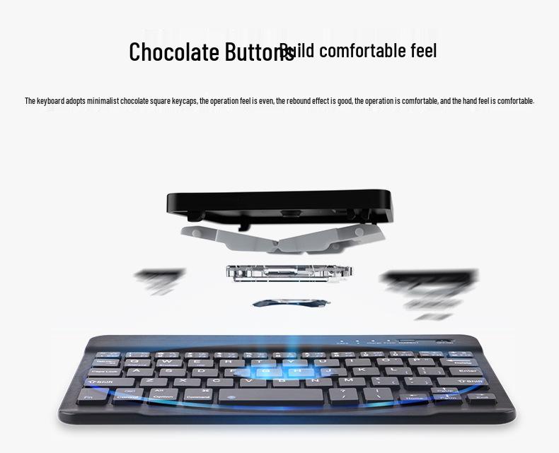 8" Ultra-Thin Wireless Bluetooth Keyboard for Windows, Android Tablets & Phones