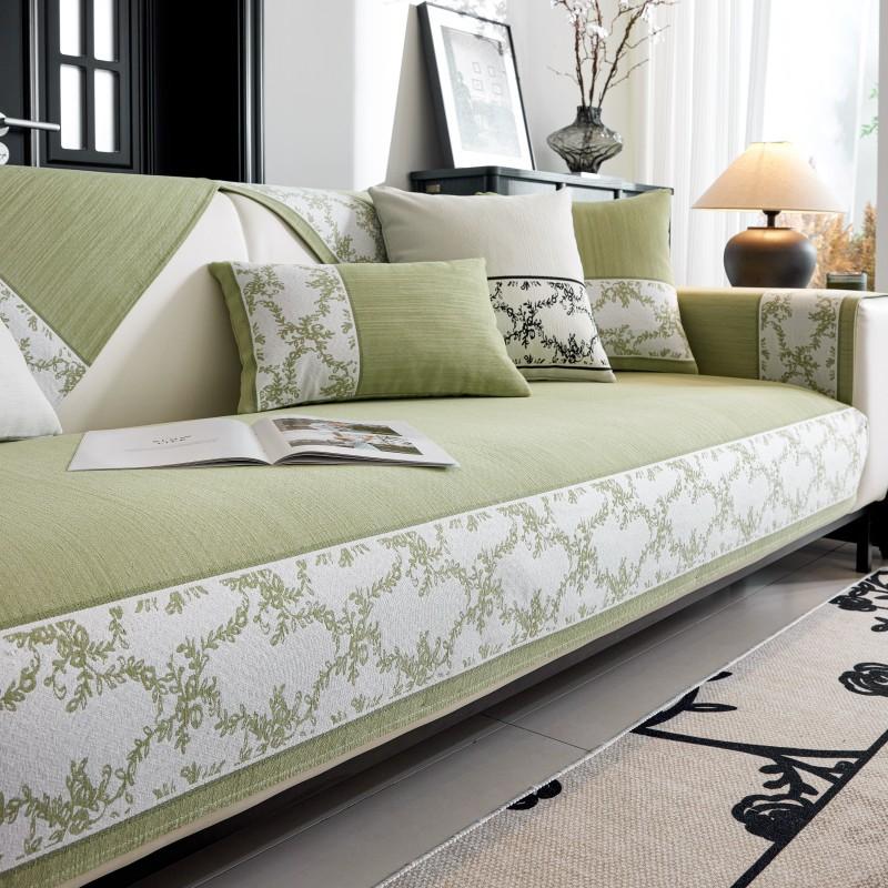 Cream Wind Chenille Plant Yarn-dyed Jacquard Sofa Cushion Four Seasons Universal Dust-proof Non-slip Sofa Cover