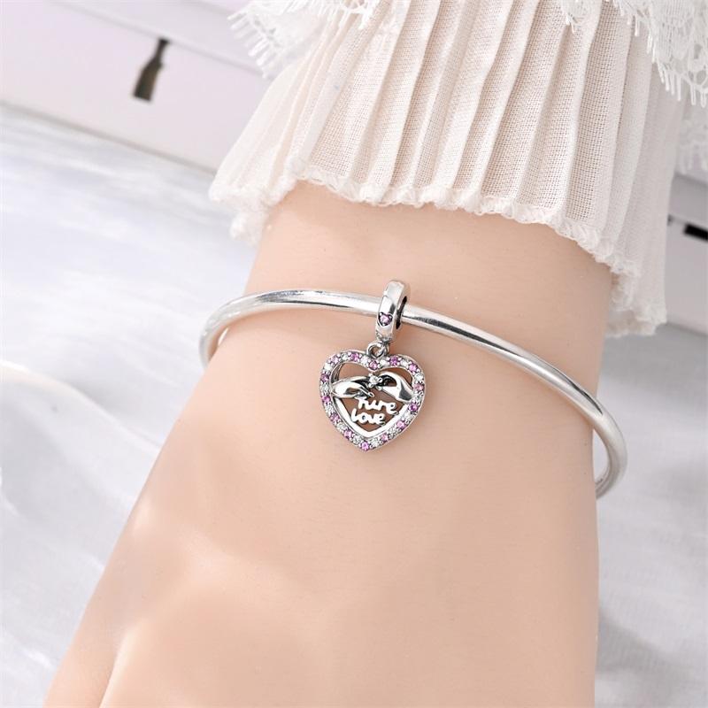 Kupferanhänger „Liebesgeständnis“ mit Paarumarmungen und Küssen, passend für originale Charm-Armbänder, DIY-Schmuckgeschenk für Frauen