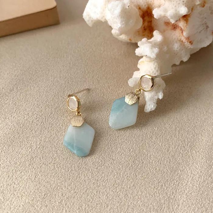 E266_Amazonite include sky Earring
