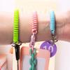 1Pcs Elastic Spring Rope Keychain Multicolor Anti Theft Adjustable Keyrings Bags Wallet Cellphone Accessories Car Key Holder