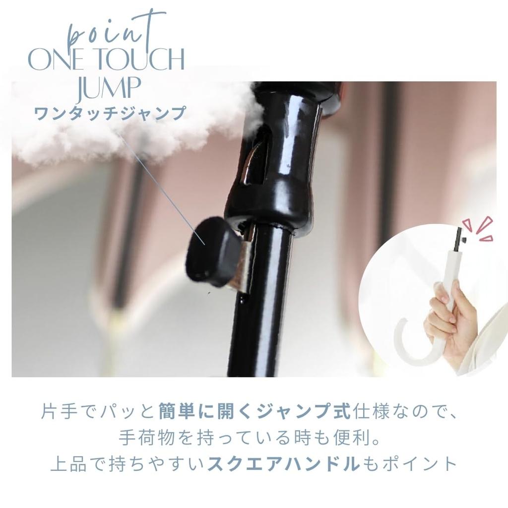 long umbrella with square 8 pink 60cm rib plain automatic high Women's handle, ribs, beige, length, design, piping, one-touch opening, fiberglass,
