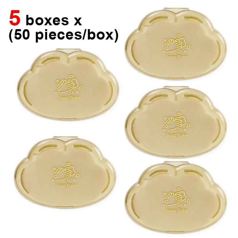 50pcsx5 Outdoor Travel Disposable Soap Tablet Box Soap Paper Portable Hand Washing Tablet Mini Soap Sheet Refill Bathroom Soap R