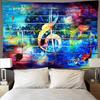Nordic Musical Note Tapestry Colorful Background Cloth Art Home Bedroom Decor Hanging Cloth Digital Printing Mural Tapestries