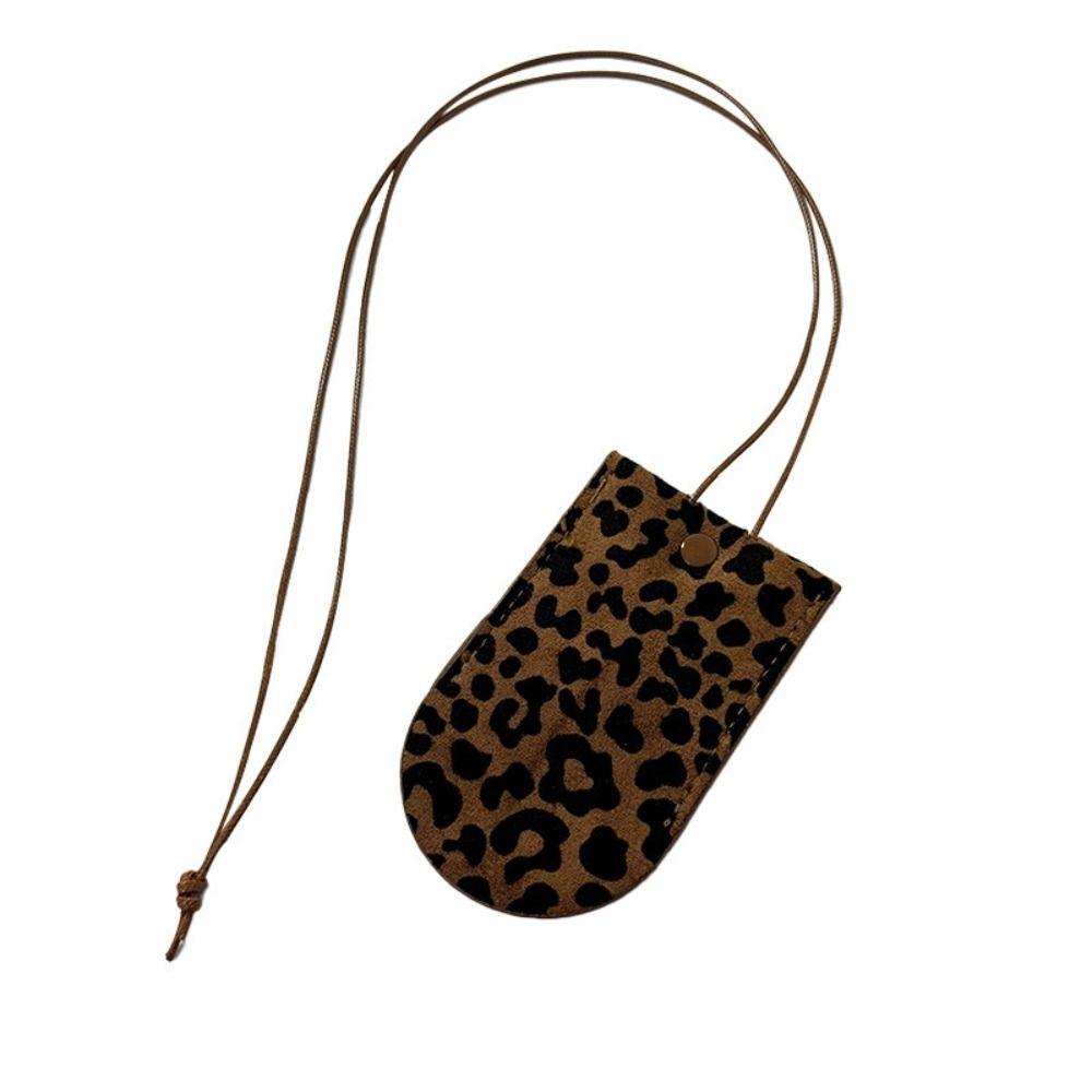 

Hanging Rope Neck Hanging Key Bag Leopard Print Sweater Chain Decorative Women коричневий
